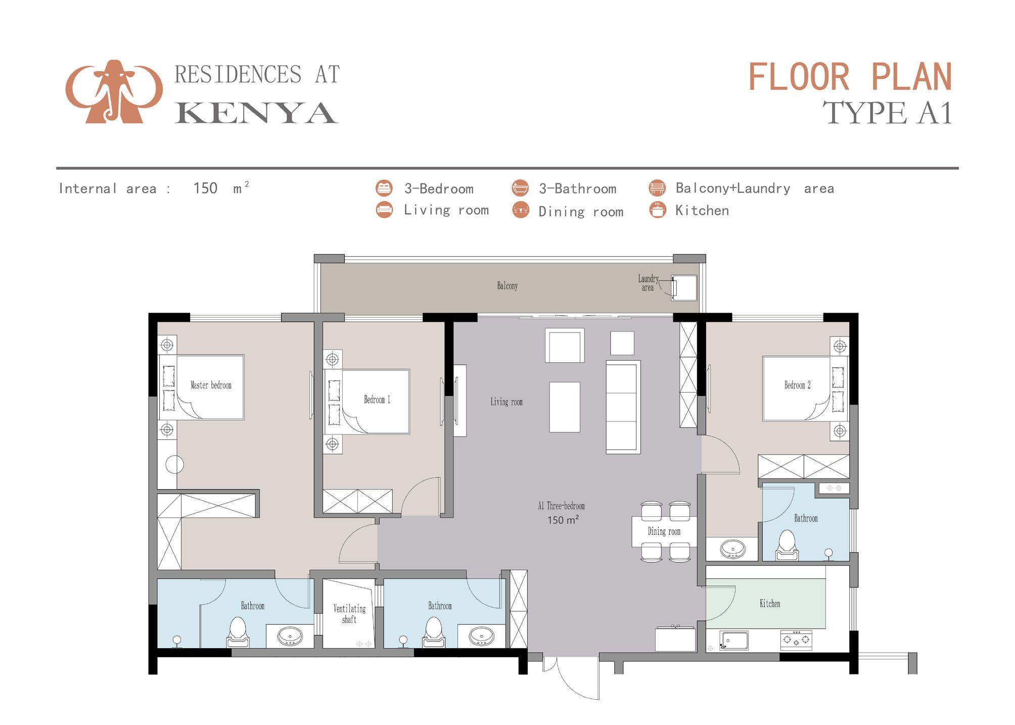 floor plan for 3 bedroom lesonia